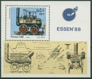 1988 Laos 1097/B123 Locomotives 4,50 €