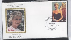 Niger 945 Princess Diana, silk cachet