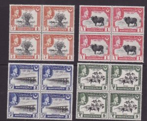 Pakistan Bahawalpur-Sc#22-5- id9-unused og NH set-blocks of 4-KGVI-1949-