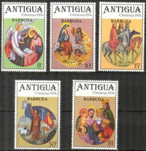 Barbuda 1976 Christmas Set of 5 MNH