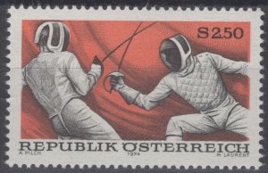 ZAYIX - Austria 994 MNH Fencing Sports   071422S10