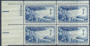 US #1085 3c Children  Plate Block of 4 (MNH) CV $0.40