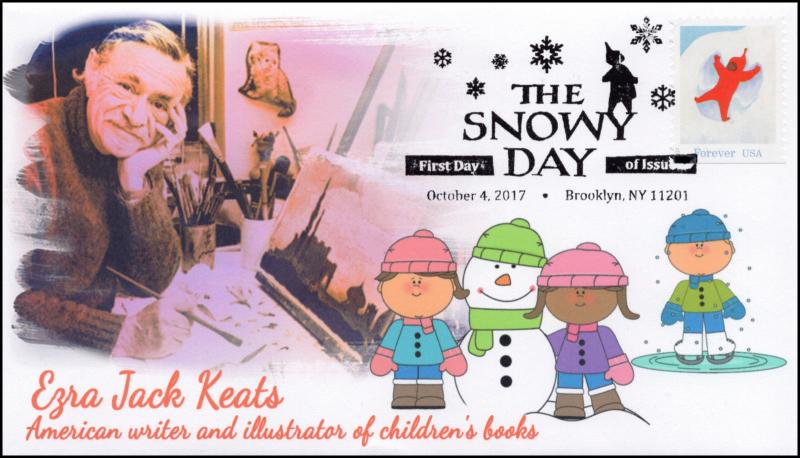17-301, 2017, The Snowy Day, FDC, Pictorial PM, Christmas, Ezra Jack Keats