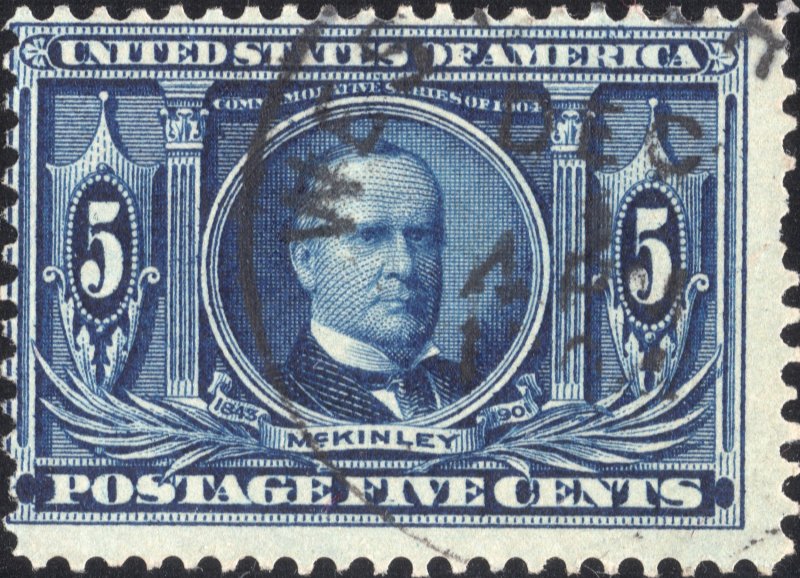 1904 used 5c dark blue William McKinley SC326