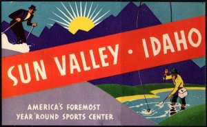 Large 1940 US Poster Stamp Sun Valley Idaho America's Year Round Sports ...