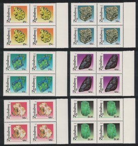 Zimbabwe Minerals 6v Blocks of 4 1993 MNH SG#844-849