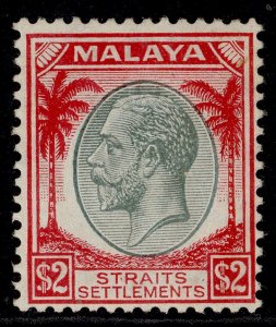 MALAYSIA - Straits GVI SG273, $2 green & scarlet, LH MINT. Cat £60.