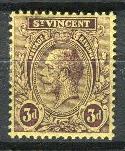 ST.VINCENT; 1920s early GV portrait issue Mint hinged Shade of 3d. value