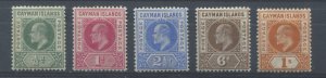 Cayman Islands KEVII 1907 various values to 1/ mint o.g. hinged