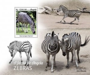 Angola - 2019 Chapman's Zebras on Stamps - Stamp Souvenir Sheet - ANG190220b