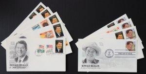 U.S. Used #3897/4494 37c/Forever Reagan Lot of 10 ArtCraft First Day Covers
