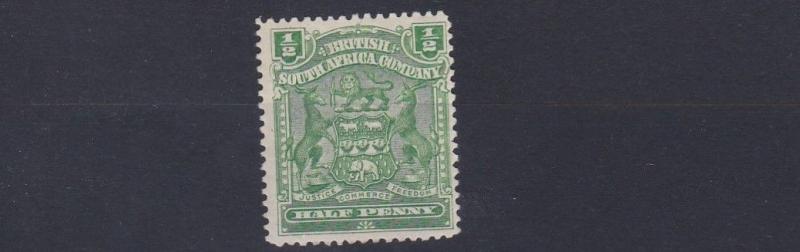 RHODESIA  1898 - 08  SG  75A   1/2D  YELLOW GREEN        MH 