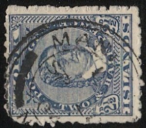 COOK ISLANDS 1902 2-1/2d dull blue Sc 29 Queen, Used VF, MANIHIKI postmark