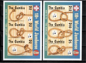 Gambia 1995 MNH Sc 1939-42 four sheetlets of 3 IMPERFORATE