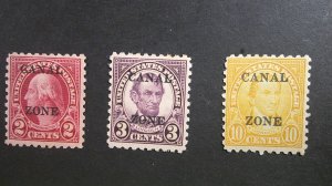 USA Canal Zone 1926-27 Scott# 97-99 Mint OG VF-XF Hinged set of 3