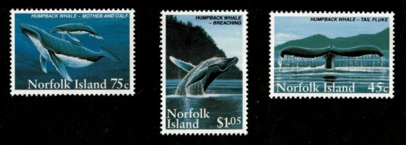 Norfolk Island 1995 - Humpback Whales - Set of 3v - Scott 573-75 - MNH