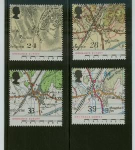 GREAT BRITAIN 1991 OLD MAPS ORDNANCE SURVEY MNH STAMPS