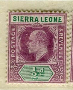 SIERRA LEONE; 1903 early Ed VII issue fine Mint hinged 1/2d. value