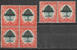 South Africa DOUANE overprints Mint OGNH