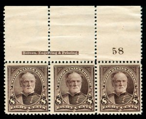 MOMEN: US STAMPS #272 MINT OG NH PLATE IMPRINT STRIP