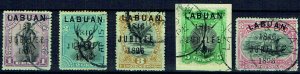 LABUAN 1896 Jubilee overprint short set on 1c - 42216