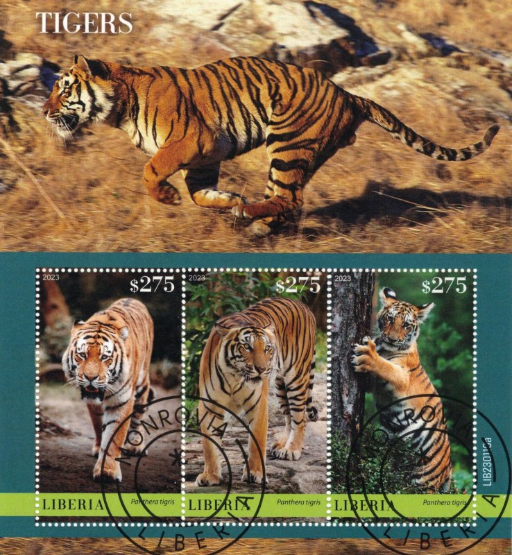 LIBERIA 2023 - Tigers / minisheet