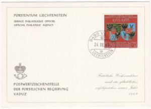 Liechtenstein #446 First Day Card -Engraved-