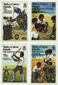 725239 HINGED TURKS Y CAICOS 1982 75 ANIVERSARIO DEL ESCULTISMO