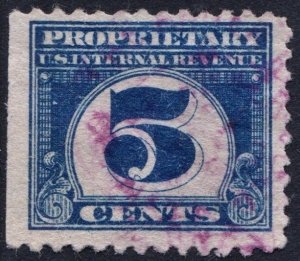 RB69 5¢ Proprietary Stamp (1919) Used