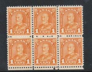 Canada #162i Very Fine Never Hinged Reentry Block Of Six