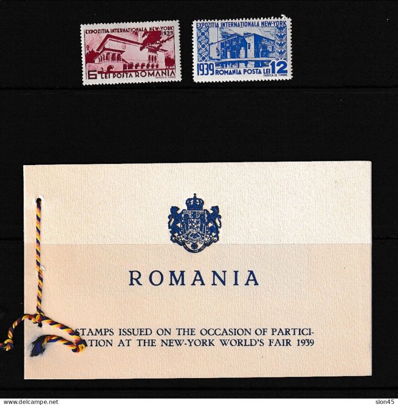 Romania 1939 New York World Fair Booklet+stamps MH 15186