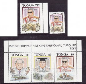 Tonga-Sc#850-2- id2-Unused NH set-King Tauta'ahau-75th Birthday-1993-