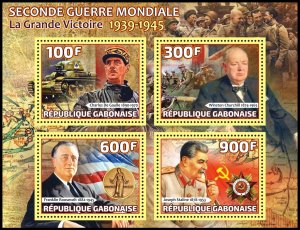 GABON WORLD WAR II COMMANDERS CHURCHILL STALIN GAULLE ROOSEVELT