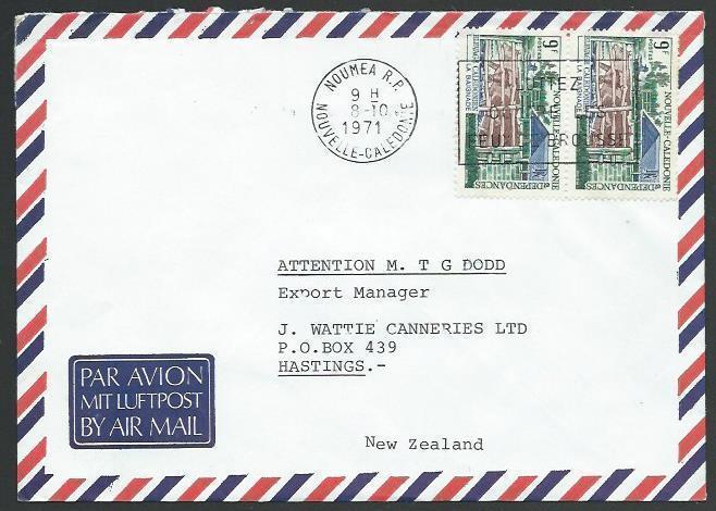 NEW CALEDONIA 1971 airmail cover Noumea to New Zealand.....................58673