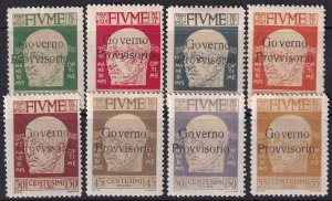 Fiume 1921 Sc 134/142 partial set MH* some heavy hinging