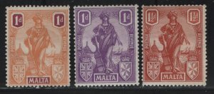 MALTA   100-102  MINT HINGED