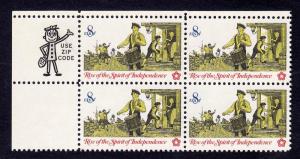 1479 Zip Block 8 cent Colonial Drummer MNH 