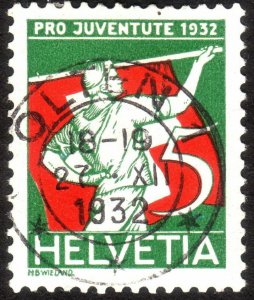 1932, Switzerland 5+5c, Used, Sc B61