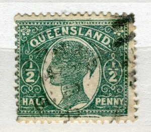 QUEENSLAND; 1890s early classic QV issue fine used Shade of 1/2d. value