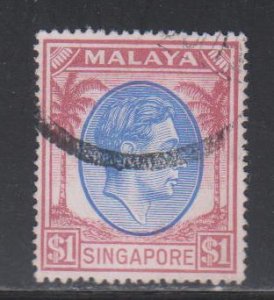 Singapore,  $1 George VI (SC# 18a) Used