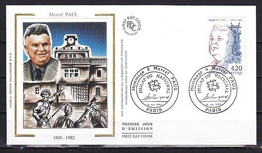 France, Scott cat. 2313. Minister of Industry. SILK Cachet, First day cover.