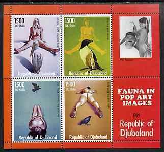 DJUBALAND - 1999 - Pop Art, Mel Ramos -  Perf 4v Sheet - Mint Never Hinged