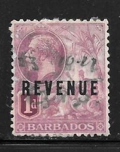 Barbados Revenue: 1p George V, used, F-VF