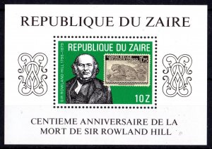 Zaire 1980 Sc#952 STAMPS ON STAMPS/ROWLAND HILL Souvenir Sheet Perforated MNH