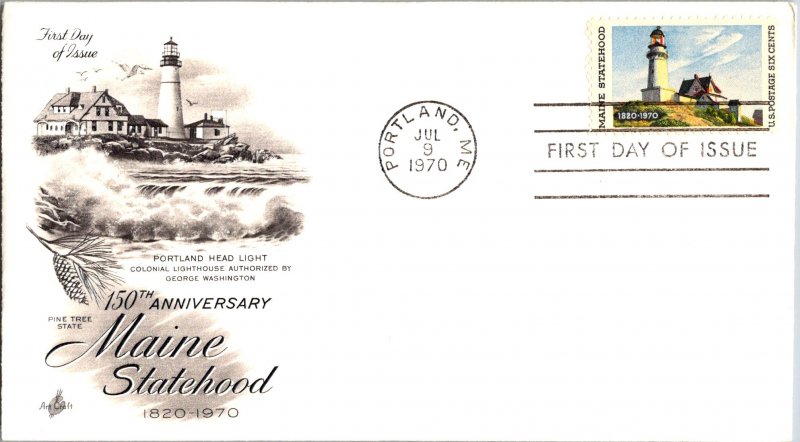 United States, United States First Day Cover, Maine, Lighthouses