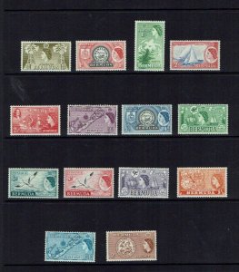 Bermuda: 1953 Queen Elizabeth II definitive,  short set to 2/-   Mint