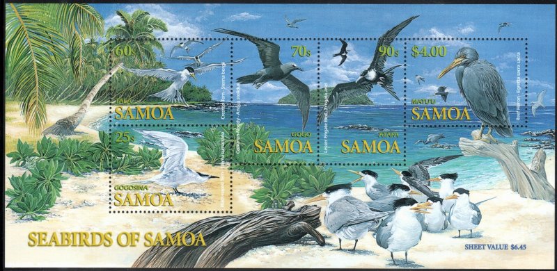 Samoa 1057a - Mint-NH - Seabirds of Samoa S/S (2004) (cv $8.00)