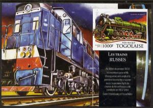 Togo 2015 Trains of Russia #3 imperf m/sheet unmounted mint