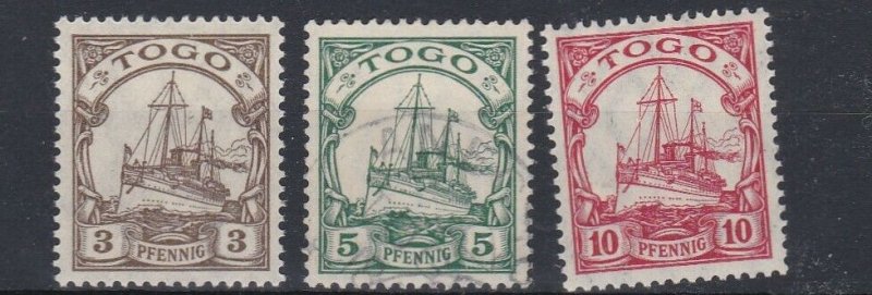 TOGO  1909 - 19      S G G 20 - 22    3PF - 10PF   BLACK &  CARMINE    LMH  