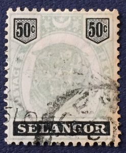 Malaya 1898 Selangor Tiger 50c Used toned SG#59 M3079